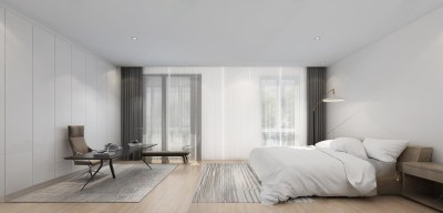 现代极简风格主卧3D模型下载